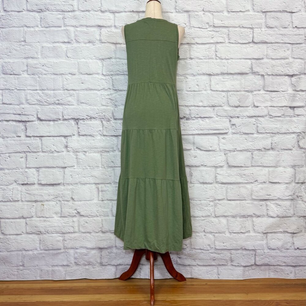 ME+EM Sage Green Jersey Cotton Tiered Dress - Picture 2 of 6